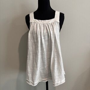 Free People “Good For You” Relaxed Tank Top in White Size Small